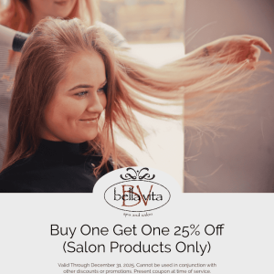 Bella Vita Spa and Salon December 2025 Coupon