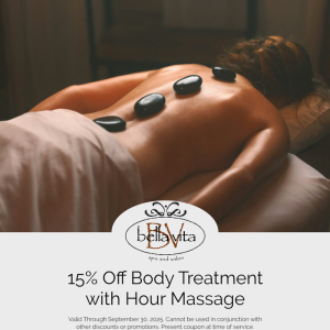 Bella Vita Spa and Salon September 2025 Coupon